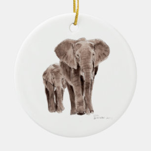 paire de décorations d'arbre éléphants
