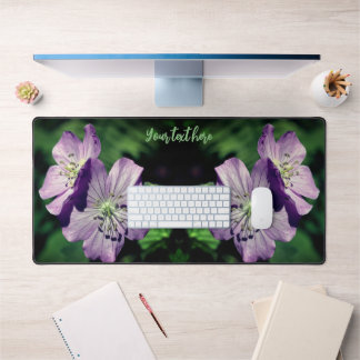 Paire de fleurs de géranium violet personnalisée