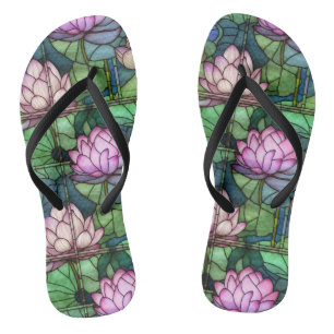 Paire de lotus en verre tendu Paire de tongs