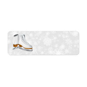 paire de patins blancs étiquette de adresse