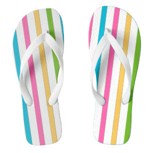 Paire de plage en bande colorée de tongs