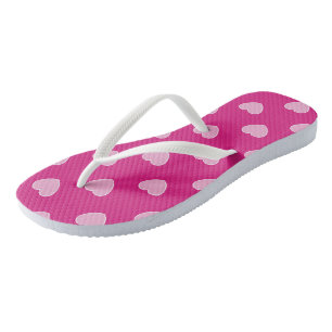 Paire de tongs coeurs roses