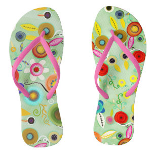 Paire de tongs merveille florale