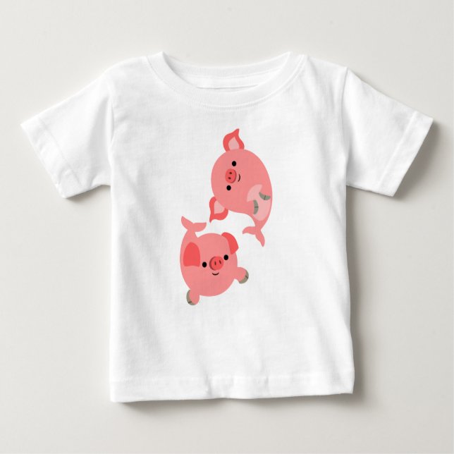 Paire mignonne de mercochons en caricature T-shirt (Devant)