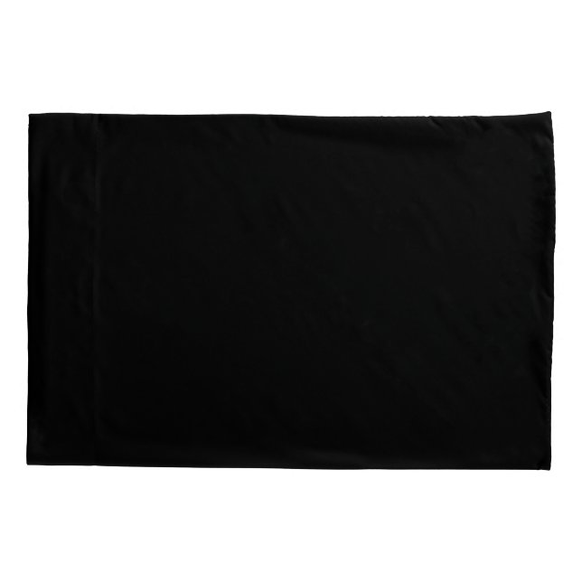 Paire standard de taie d'oreiller noire (Dos-gauche)