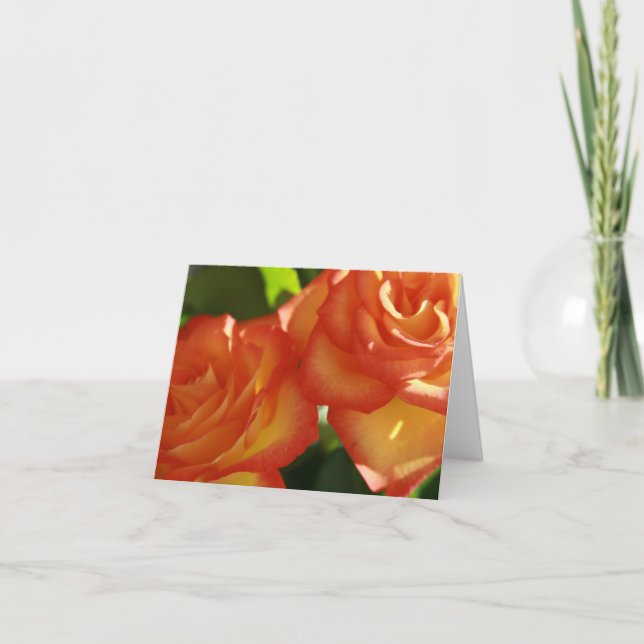 Paires de carte de note Rouge-Jaune de roses (Devant)