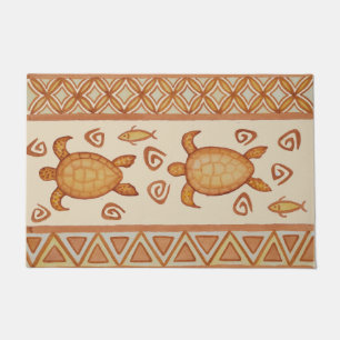Paires de tapis de porte tribal hawaïen de tortue