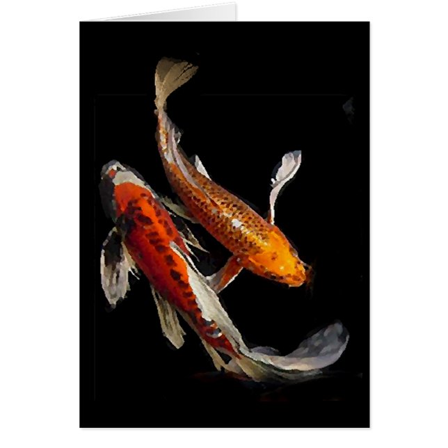 Paires dramatiques de Koi avec le proverbe (Devant)