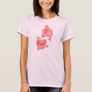 Paires mignonnes de T-shirt de femmes de Merpigs
