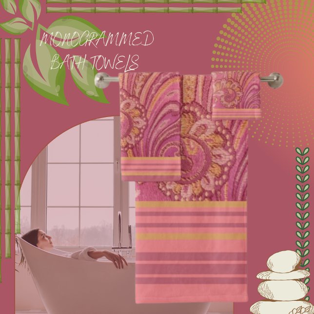 Paisley and Stripes Rose and Orange Gold (Créateur téléchargé)