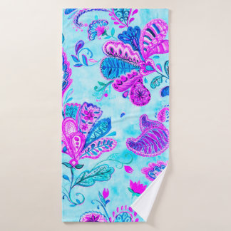 Paisley aquarelle motif floral tuile : fleurs, f