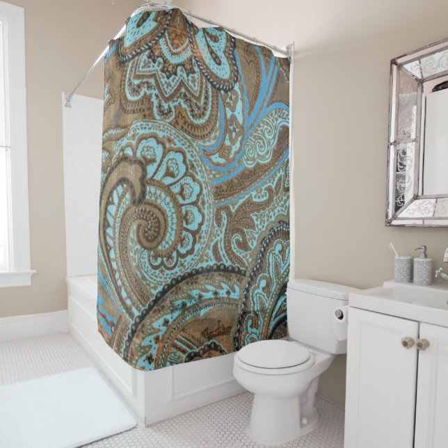 Paisley Damask - Rideau de douche (En situation)