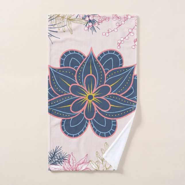 Paisley Design, Blue and Purple Graphic Art (Serviette à main)