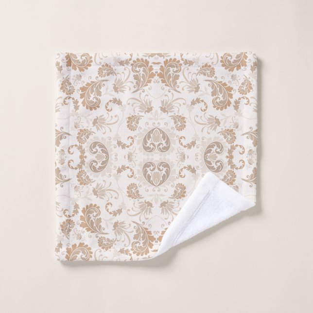Paisley en beige esthétique moderne Tan Brown (Gant de toilette)