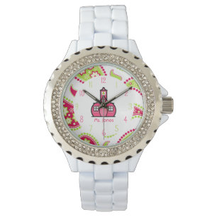 Paisley et montre rose de professeur d'école
