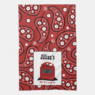 Paisley et serviette de cuisine personnalisée
