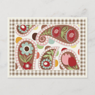 Paisley flatteur - Rose - Carte postale