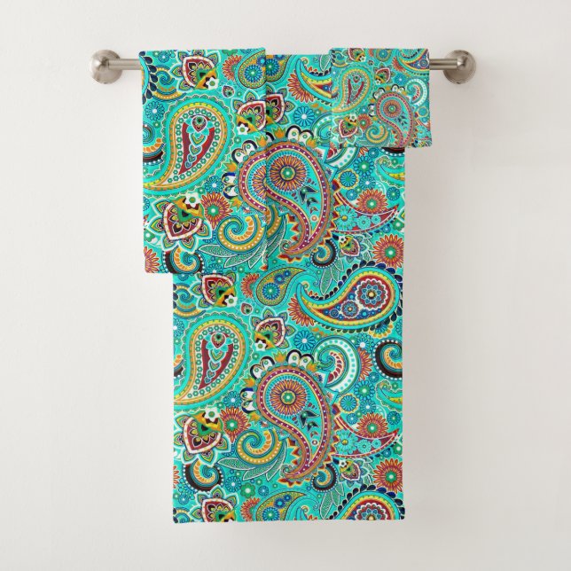 Paisley floral turquoise (En situation)
