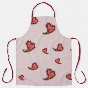 Paisley Heart All-Over Imprimer Tablier