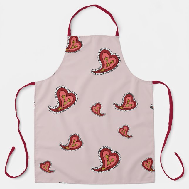 Paisley Heart All-Over Imprimer Tablier (Recto)