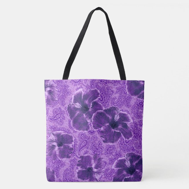Paisley Hibiscus Vintage sac de plage psychédéliqu (Devant)