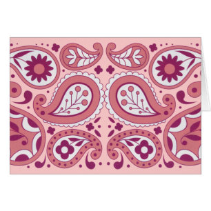 Paisley Motif Abstrait Pink Boutons de lacets blan