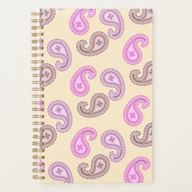 Paisley Motif Boho Small Size Planner (Devant)