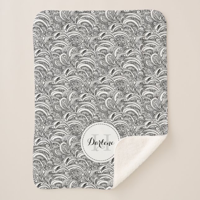 Paisley motif encre mono nom sherpa couverture (Devant)
