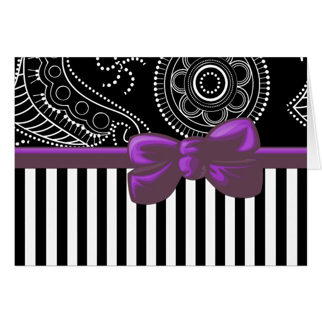 Paisley Motif, Grilles, Lignes, Noir et Blanc (Devant horizontal)