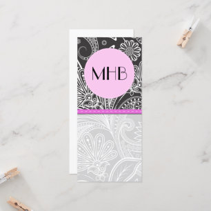 Paisley Motif, noir et blanc, Monogramme