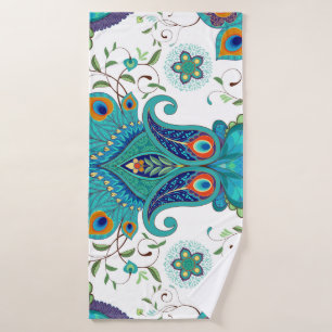 Paisley orientale, motif en plumes paon.