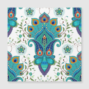 Paisley orientale, motif en plumes paon.