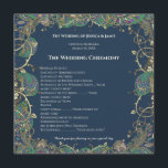 Paisley Peacock Colours Programme de mariage<br><div class="desc">Paisley Peacock programmes de mariage Aucune couleur appliquée au texte - sera la couleur du papier et de l'arrière - plan de la marine qui apparaîtra turquoise sur papier or mais marine sur tous les autres papiers</div>