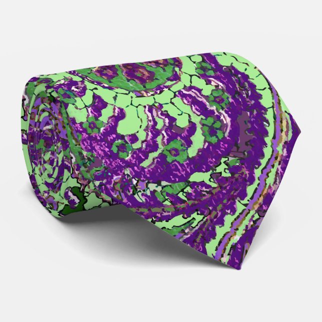 Paisley Peacock couleur violet Cravate Mariage (Roulé)
