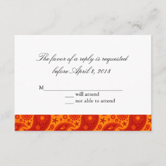 Paisley Starfish - Carte de réponse d'été chaude