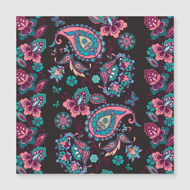 Paisley Stripe : Noir Décoratif Sans Seamless (Devant)