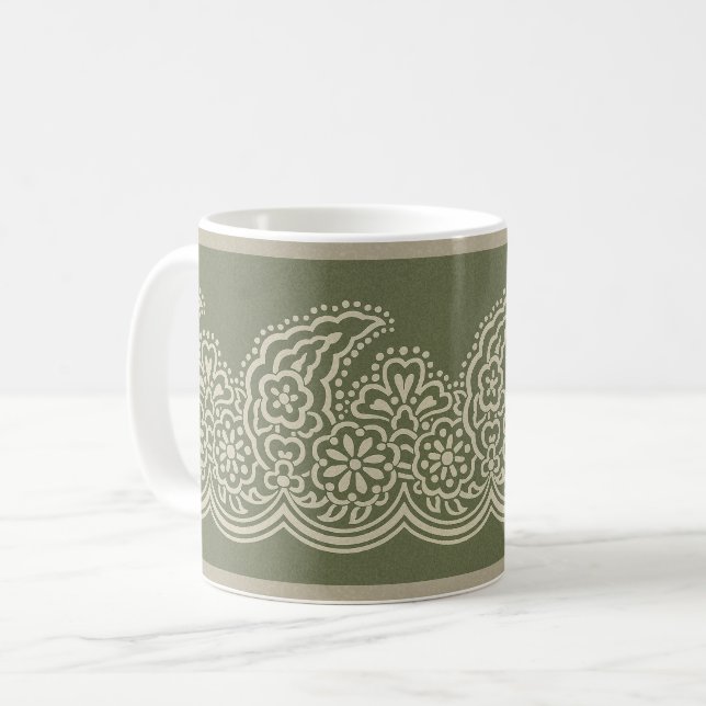 Paisley sur Mug de café vert (Devant gauche)