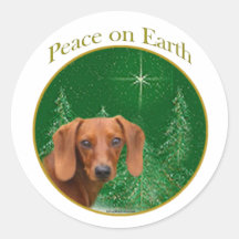 Paix à Dachshund sur Terre - Sticker