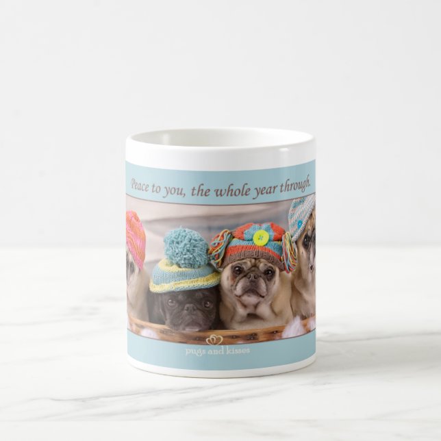 Paix à vous tasse de carlin d'hiver par des (Centre)