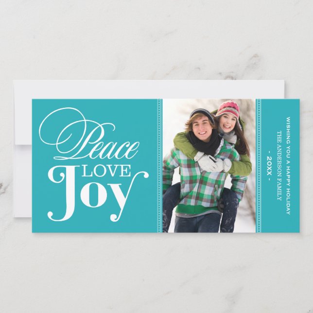 PAIX AIMER JOIE | CARTE PHOTO VACANCES (Devant)