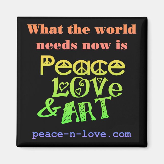 Paix, Amour & Art Magnet (Devant)