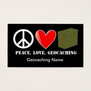 Paix, amour, carte de cachette de Geocaching