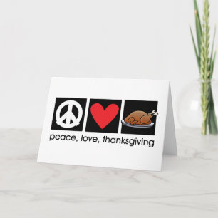 Paix, Amour, Carte de voeux Thanksgiving