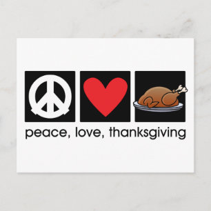 Paix, Amour, Carte Postale Thanksgiving