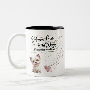Paix, Amour & Chien Paws Mug