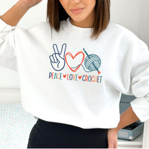 Paix, Amour Crochet Sweatshirt