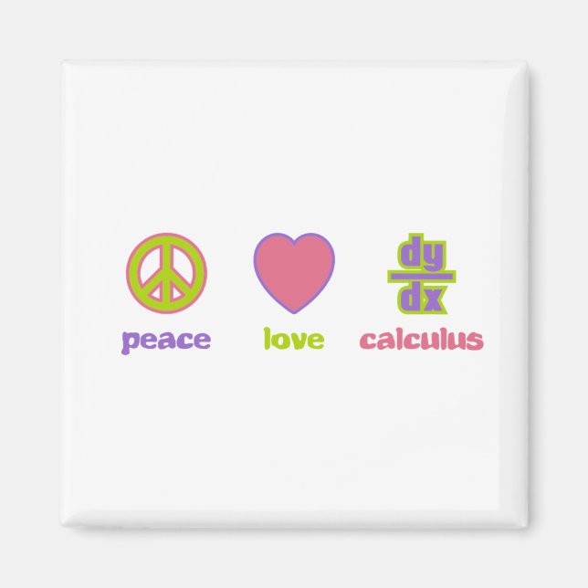 Paix, amour et calcul Magnets (Devant)