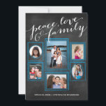 Paix, Amour et Chalk de famille Turquoise<br><div class="desc">Montrez vos photos préférées avec ce scrapbook inspiré des voeux de vacances de PiPo Press. Conçu avec une police manuscrite style calligraphie saluant vos amis et votre famille "paix,  amour et famille",  il souhaite à vos proches joie cette saison et dans la nouvelle année.</div>