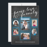 Paix, Amour et Chalk de famille Turquoise<br><div class="desc">Montrez vos photos préférées avec ce scrapbook inspiré des voeux de vacances de PiPo Press. Conçu avec une police manuscrite style calligraphie saluant vos amis et votre famille "paix,  amour et famille",  il souhaite à vos proches joie cette saison et dans la nouvelle année.</div>