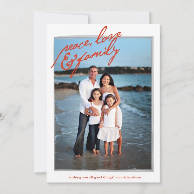 Paix, amour et famille avec photo arrière (Devant)